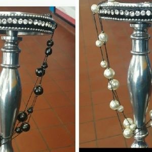 Multi-layer, handmade, faux pearl necklace